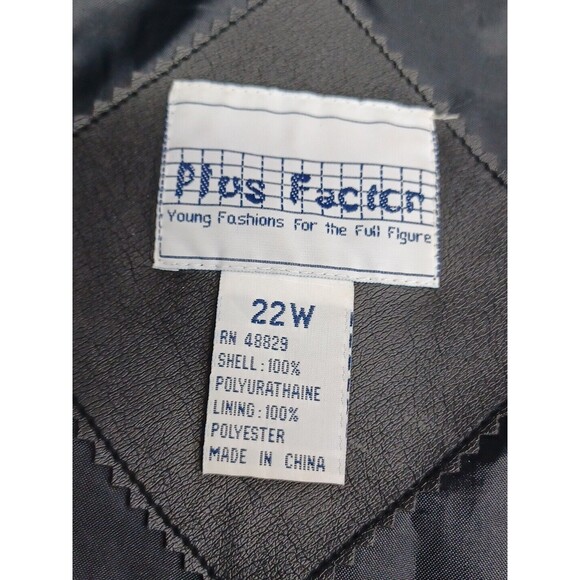 Plus Factor Womens Black Vest Faux Leather Lace pockets Plus Sz 22W - Picture 7 of 8
